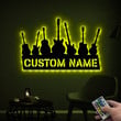 Personalized Guitar Metal Sign With LED Light Signs For Instrumentalist Music Room Decor Custom Name Guitar Lover Guitar Band Decor