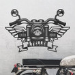 Personalized Motorcycle Metal Wall Handlebars Wings Gift For Father Custom Name And Date Biker Gift Moto Metal Sign Biker Signs