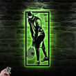 Tennis Metal Wall Art Sport Sign With Led Lights Tennis Player Sign Gift