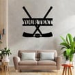 Personalized Hockey Sticks Metal Sign With LED Lights Kids Room Decor Gift for Hockey Player Gifts For Hockey Lover Hockey Stick Decor