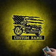 Personalized Motorcycle Metal Sign With LED Light Motorcycle Metal Wall Biker Home Decor Motorcycle Garage Name Sign Motorcycle Decor