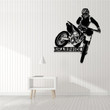 Dirt Bike Metal Sign with Light Custom Dirt Bike Metal Wall Art Personalized Biker Name Sign Motorcycle Wall Decor Motocross Rider Gift
