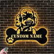 Custom Dog Metal Wall Art Personalized Poodle Led Sign Dog Lover Gift Dog House