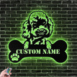 Custom Dog Metal Wall Art Personalized Poodle Led Sign Dog Lover Gift Dog House