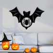 Bat And Spider Metal Sign With Lights Halloween Decoration Spider In Bat Sign Unique Metal Wall Art Black Bat Initial Wreath