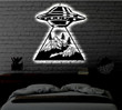 UFO Alien LED Metal Sign Light up Alien Wall Art Housewarming Gift Wedding Gift Metal LED Sign