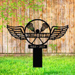 Custom Lacrosse With Wings Metal Memorial Stake Sympathy Sign Outdoor Signs Garden Stakes Lacrosse Lover Loss Lacrosse Sticks