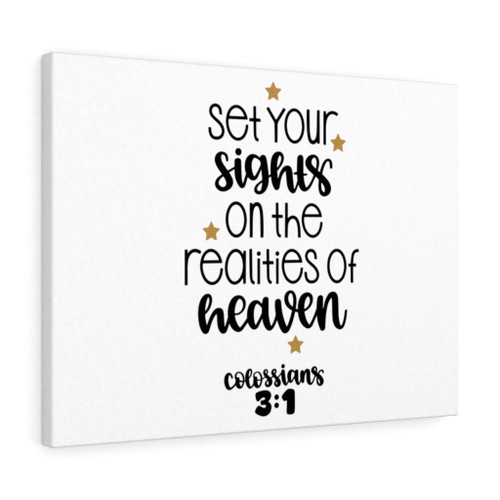 Scripture Canvas Realities of Heaven Colossians 3:1 Christian Wall Art Bible Verse Meaningful Home Decor Gifts Unique Housewarming Gift Ideas Framed Prints, Canvas Paintings