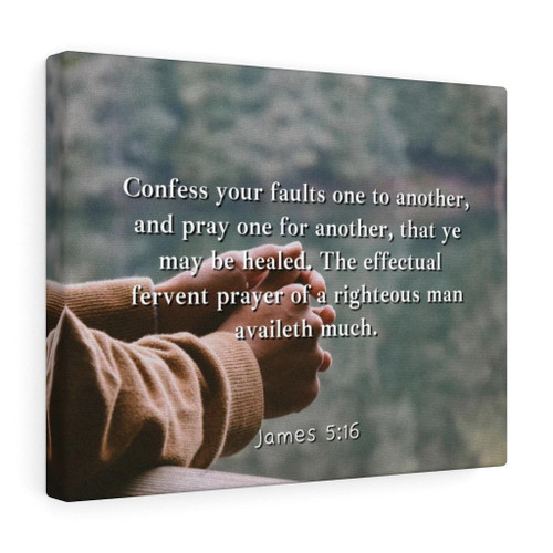 Scripture Canvas Pray One Another James 5:16 Christian Wall Art Bible Verse Meaningful Home Decor Gifts Unique Housewarming Gift Ideas Framed Prints, Canvas Paintings