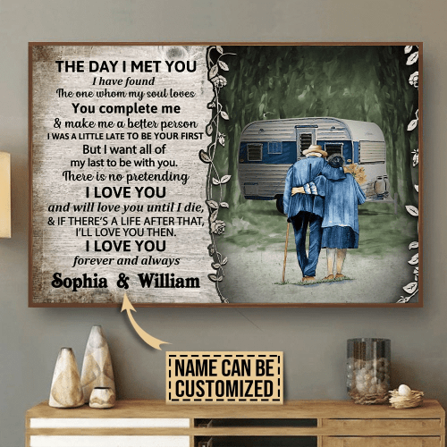 Couple Canvas Wall Art Painting Art The Day I Met You Custom Name Personalized Gift For Your Love Framed Prints, Canvas Paintings