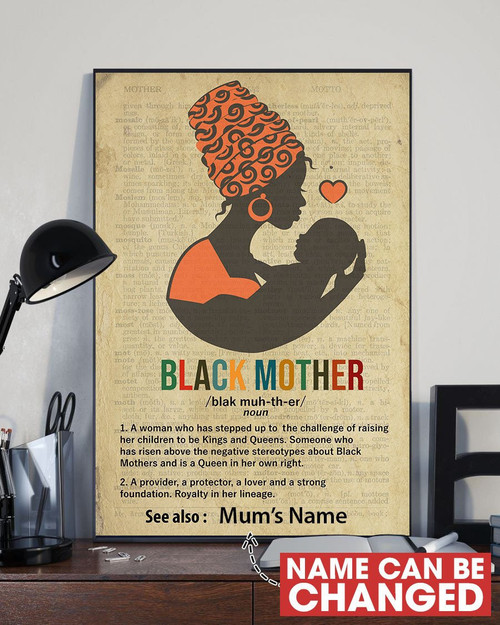 Black Mother Wall Art Personalized Painting Art Home Decoration Gift Idea Framed Prints, Canvas Paintings