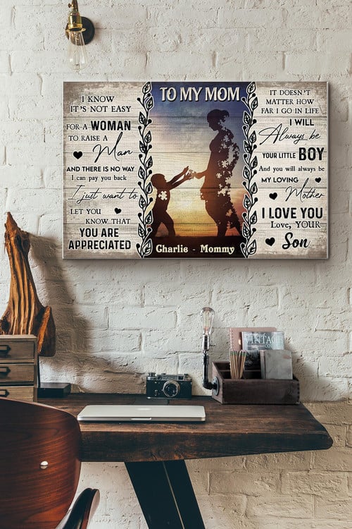 To My Mom I Will Always Be Your Little Boy Canvas Painting Ideas, Canvas Hanging Prints,  Gift Idea Framed Prints, Canvas Paintings