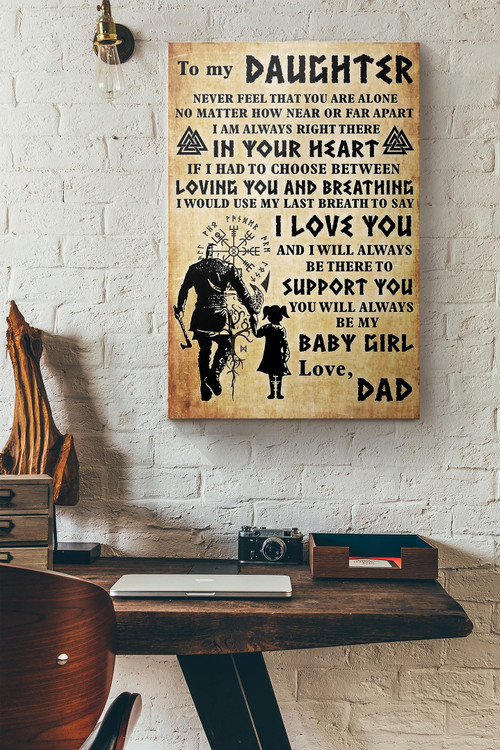 Viking To My Daughter Love Dad Canvas Painting Ideas, Canvas Hanging Prints,  Gift Idea Framed Prints, Canvas Paintings