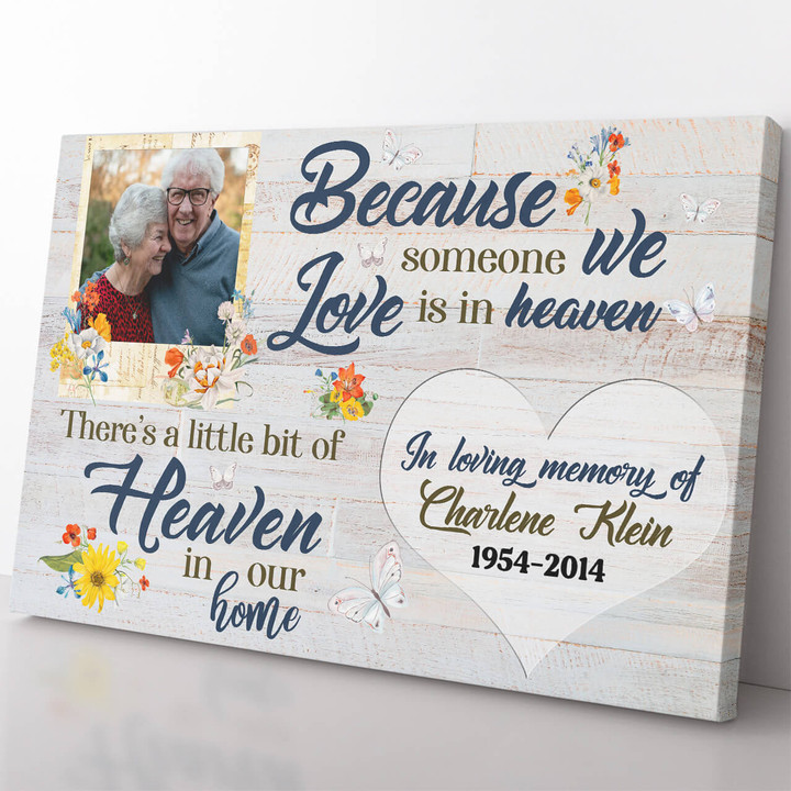 Because Someone We Love In Heaven, Heaven In Our Home Memorial Framed Prints, Canvas Paintings Wrapped Canvas 8x10