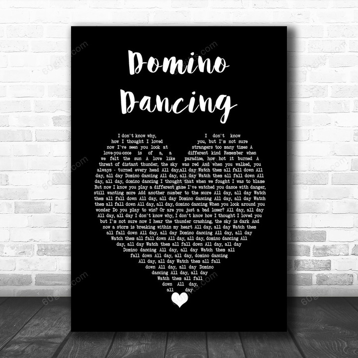 Pet Shop Boys Domino Dancing Black Heart Decorative Art Gift Song Lyric Print - Canvas Print Wall Art Home Decor