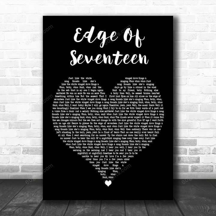Stevie Nicks Edge Of Seventeen Black Heart Decorative Art Gift Song Lyric Print - Canvas Print Wall Art Home Decor