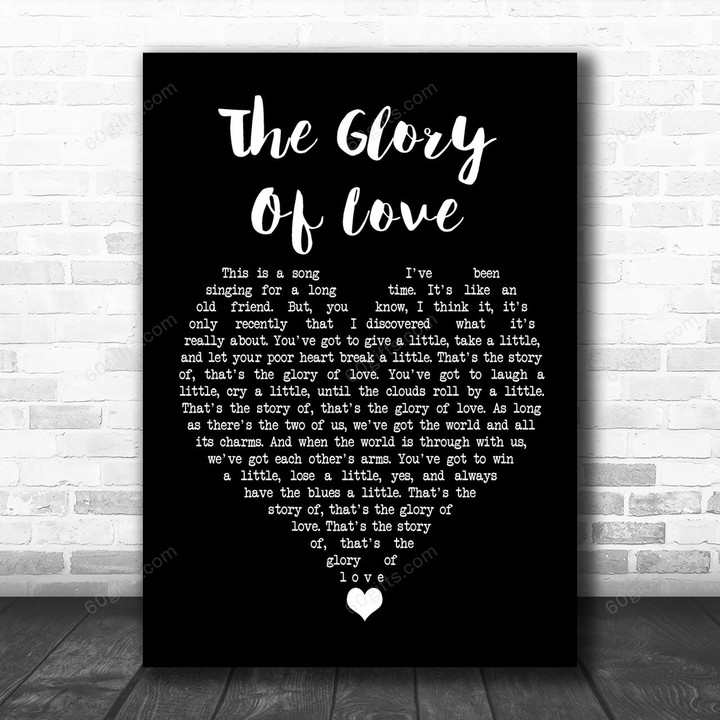 Bette Midler The Glory Of Love Black Heart Song Lyric Art Music Print - Canvas Print Wall Art Home Decor