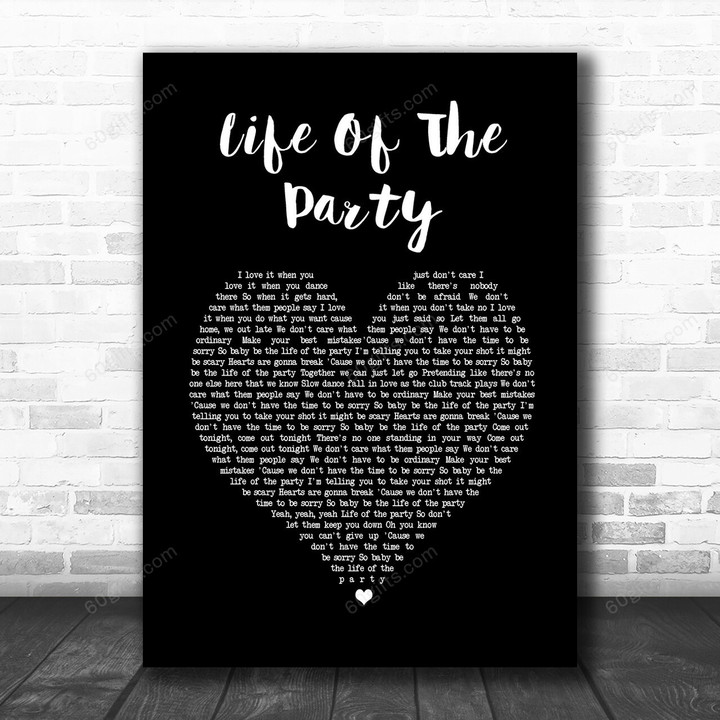 Shawn Mendes Life Of The Party Black Heart Song Lyric Music Art Print - Canvas Print Wall Art Home Decor