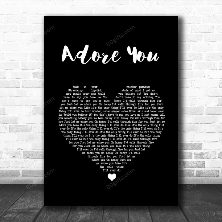 Harry Styles Adore You Black Heart Song Lyric Art Print - Canvas Print Wall Art Home Decor