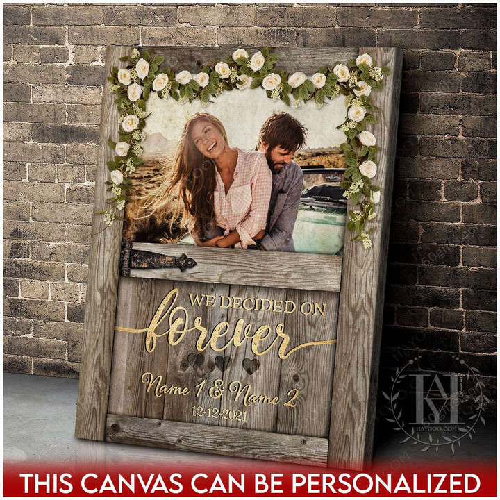 Personalized Couple Photo And Name Valentine's Day Gifts Anniversary Wedding Present We Decided On - Customized Canvas Print Wall Art