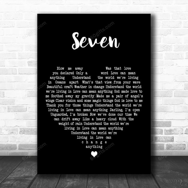 James Seven Black Heart Decorative Art Gift Song Lyric Print - Canvas Print Wall Art Home Decor