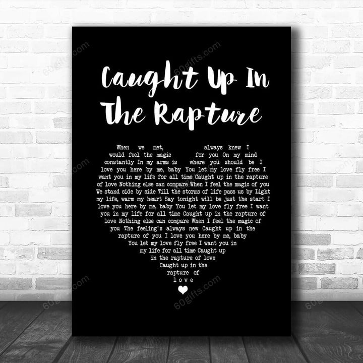 Anita Baker Caught Up In The Rapture Black Heart Song Lyric Art Print - Canvas Print Wall Art Home Decor