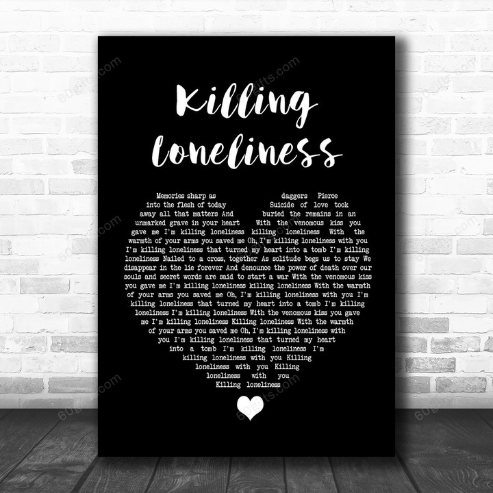 HIM Killing Loneliness Black Heart Song Lyric Art Print - Canvas Print Wall Art Home Decor