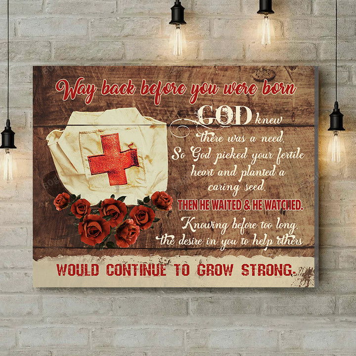 Office Sign, Office Desk Decor, Office Space Sign, Coworker Gift - Nurse God Knew There Was A Need - Canvas Print Wall Art Office Decor