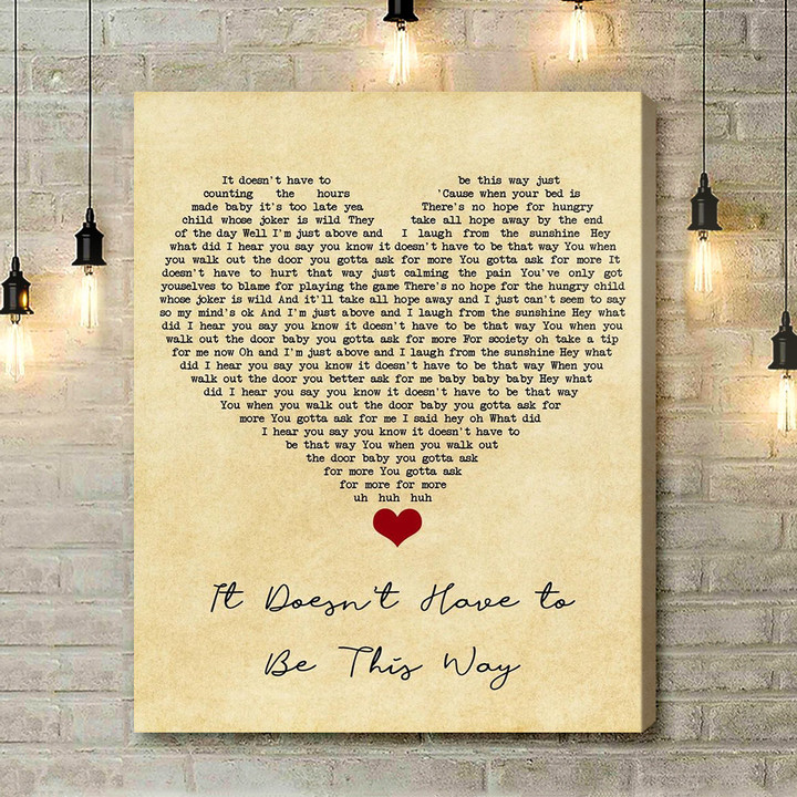 The Blow Monkeys It Doesn't Have To Be This Way Vintage Heart Song Lyric Art Print - Canvas Print Wall Art Home Decor