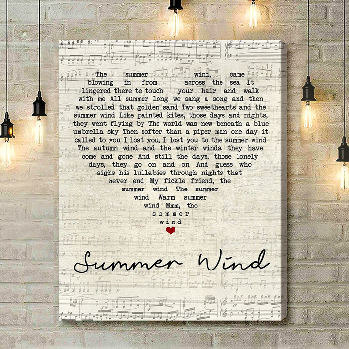 Frank Sinatra Summer Wind Script Heart Song Lyric Art Print - Canvas Print Wall Art Home Decor