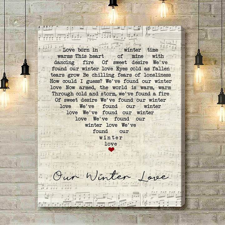The Lettermen Our Winter Love Script Heart Song Lyric Art Print - Canvas Print Wall Art Home Decor