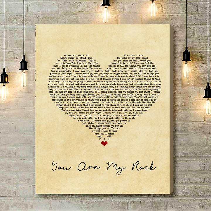 Beyonce You Are My Rock Vintage Heart Song Lyric Art Print - Canvas Print Wall Art Home Decor