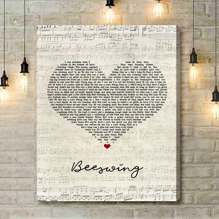 Richard Thompson Beeswing Script Heart Song Lyric Art Print - Canvas Print Wall Art Home Decor