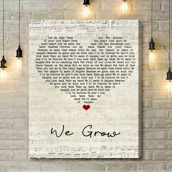 Elmo We Grow Script Heart Song Lyric Art Print - Canvas Print Wall Art Home Decor