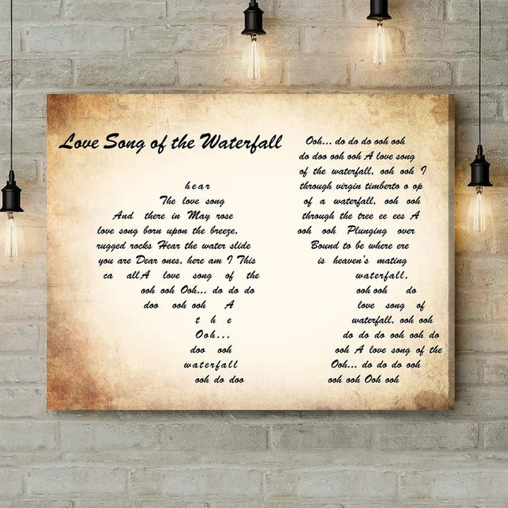 Slim Whitman Love Song Of The Waterfall Man Lady Couple Song Lyric Art Print - Canvas Print Wall Art Home Decor