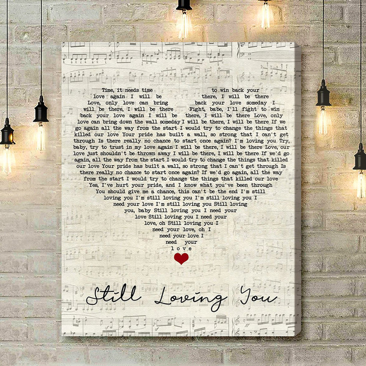 Scorpions Still Loving You Script Heart Song Lyric Art Print - Canvas Print Wall Art Home Decor