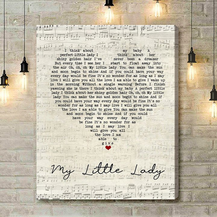 The Tremeloes My Little Lady Script Heart Song Lyric Art Print - Canvas Print Wall Art Home Decor