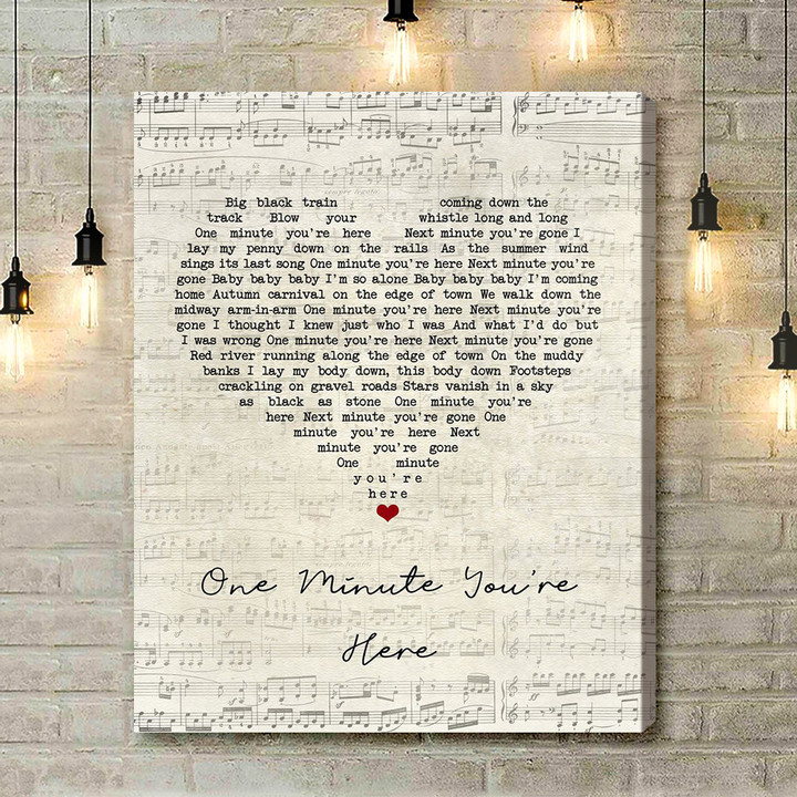 Bruce Springsteen One Minute You're Here Script Heart Song Lyric Music Art Print - Canvas Print Wall Art Home Decor