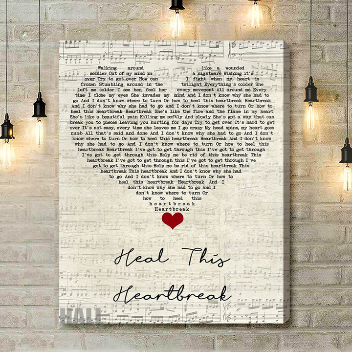 JLS Heal This Heartbreak Script Heart Song Lyric Art Print - Canvas Print Wall Art Home Decor