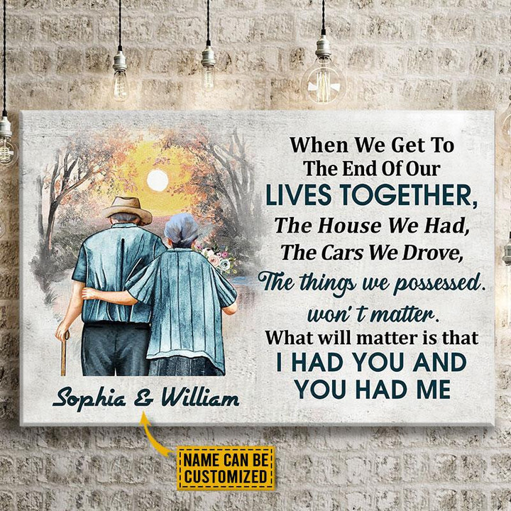 Personalized Valentine's Day Gifts Family Old Couple Best Anniversary Wedding Gifts - Customized Canvas Print Wall Art Home Decor