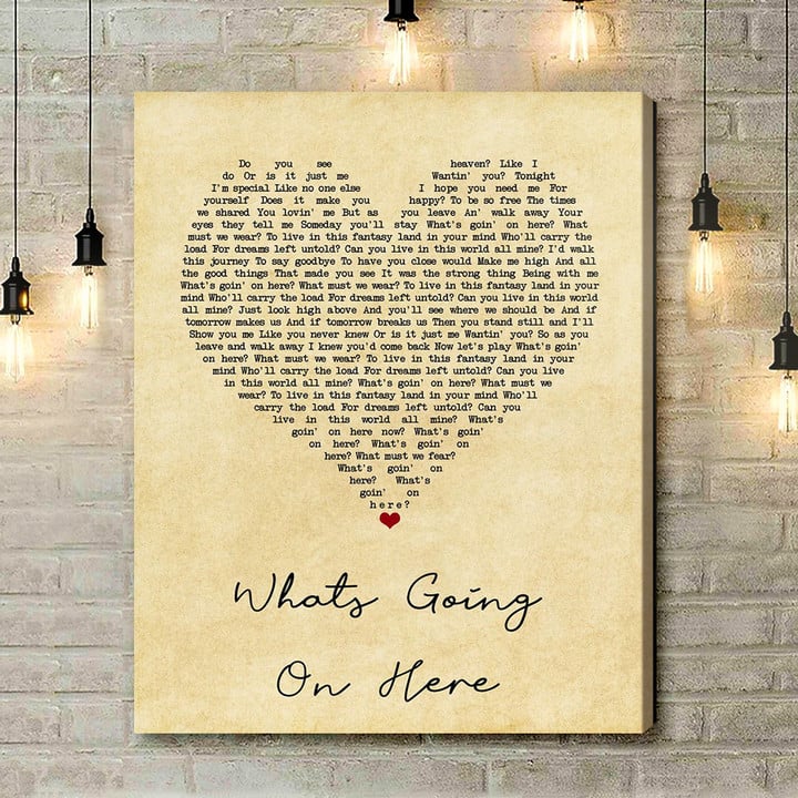 Hootie & The Blowfish Whats Going On Here Vintage Heart Song Lyric Art Print - Canvas Print Wall Art Home Decor