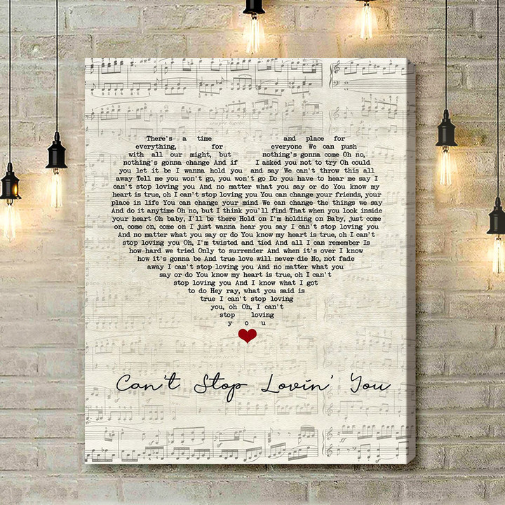 Van Halen Can't Stop Lovin' You Script Heart Song Lyric Art Print - Canvas Print Wall Art Home Decor