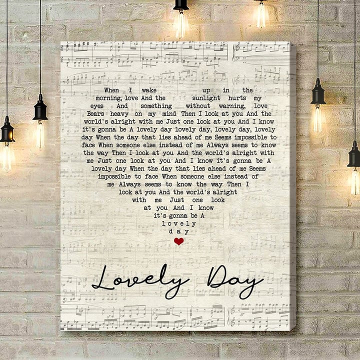 Bill Withers Lovely Day Script Heart Song Lyric Art Print - Canvas Print Wall Art Home Decor
