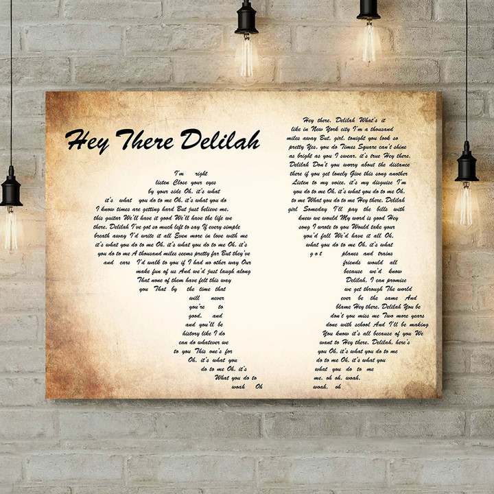 Plain White T's Hey There Delilah Man Lady Couple Song Lyric Quote Music Art Print - Canvas Print Wall Art Home Decor