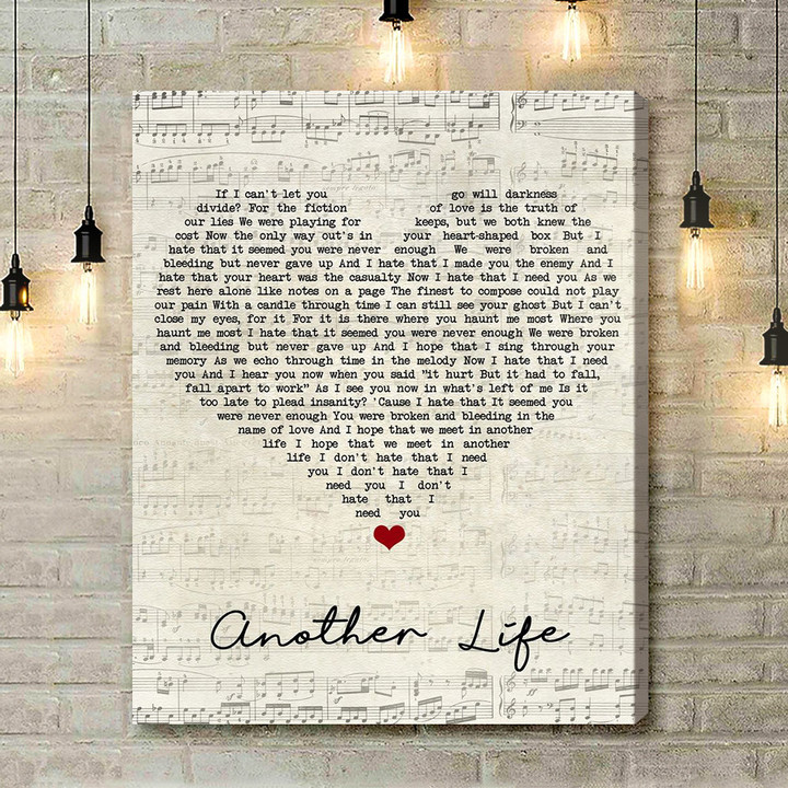 Motionless In White Another Life Script Heart Song Lyric Art Print - Canvas Print Wall Art Home Decor