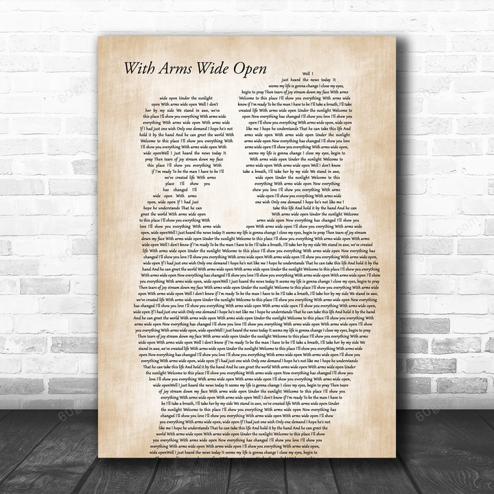 Creed With Arms Wide Open Father & Child Decorative Art Gift Song Lyric Print - Canvas Print Wall Art Home Decor