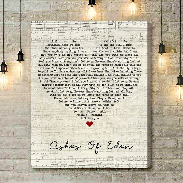 Breaking Benjamin Ashes Of Eden Script Heart Song Lyric Art Print - Canvas Print Wall Art Home Decor