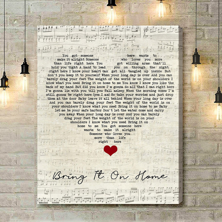 Little Big Town Bring It On Home Script Heart Song Lyric Quote Music Art Print - Canvas Print Wall Art Home Decor