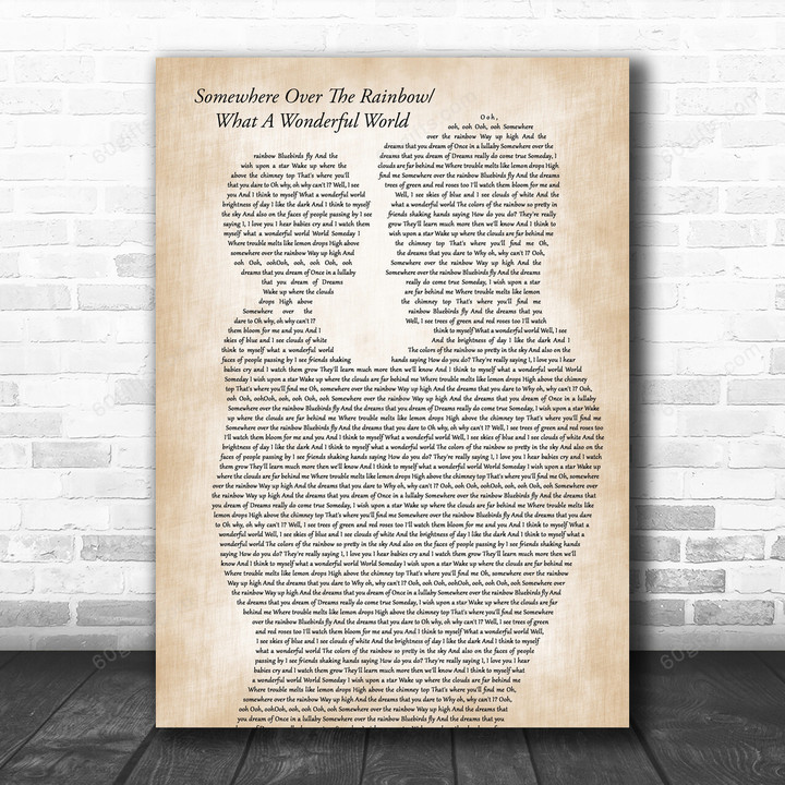 Israel Kamakawiwo'ole Somewhere over the rainbow& what a wonderful world medley Father & Child Song Lyric Print - Canvas Print Wall Art Home Decor