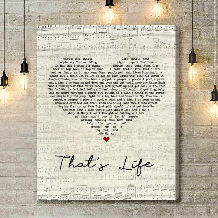Frank Sinatra That's Life Script Heart Song Lyric Art Print - Canvas Print Wall Art Home Decor